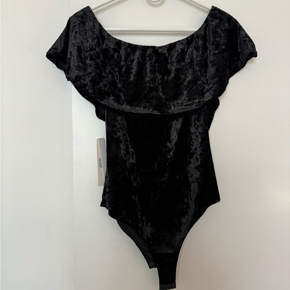 Aqua velvet black body suit new with tags size large